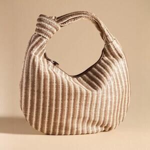 Anthropologie Melie Bianco The Brigitte Satchel Crescent Raffia Edition NEW